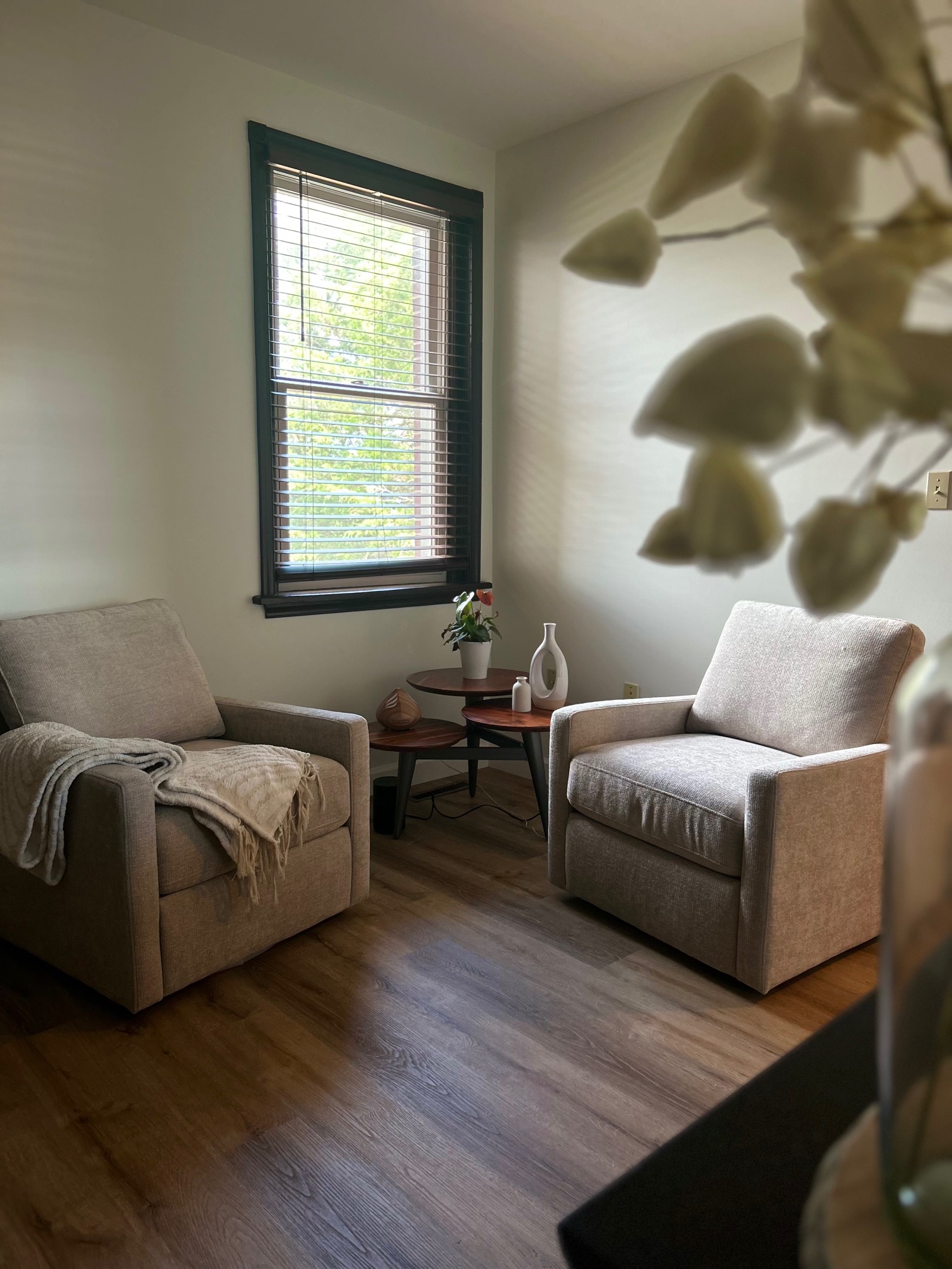 Bright and welcoming consultation area at Aesthetics on Chocolate